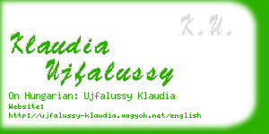 klaudia ujfalussy business card